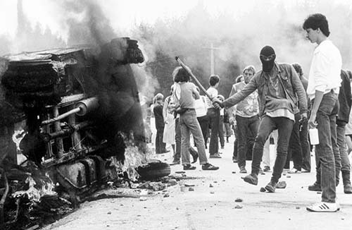 Demo Wackersdorf 1986. Foto: Manfred Linke/laif